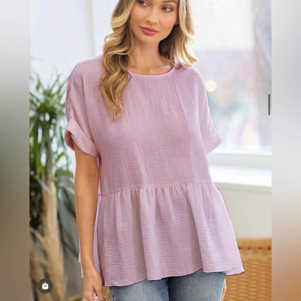 Lovely Melody Babydoll Top Lavender NWT XL